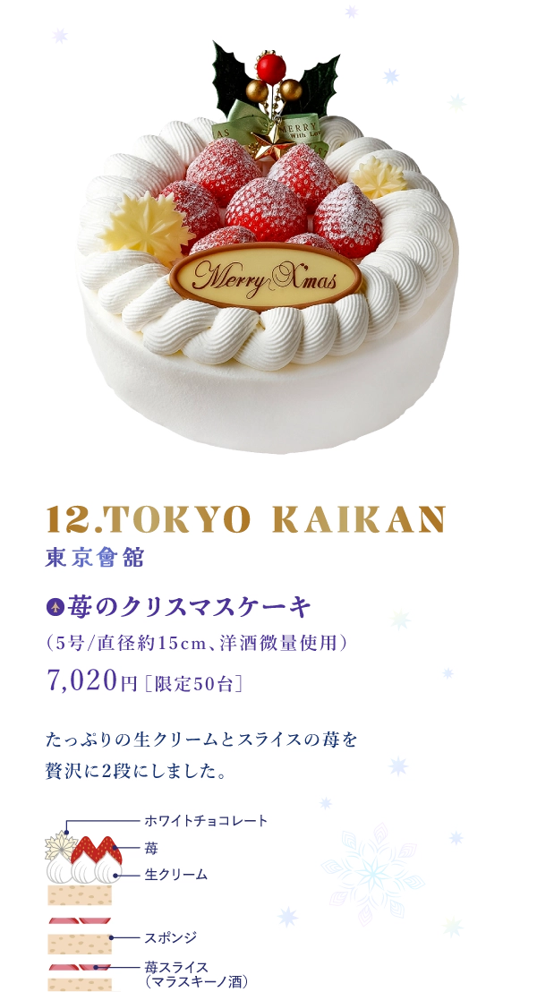 12.TOKYO KAIKAN 東京會舘：苺のクリスマスケーキ